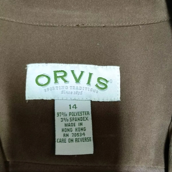Orvis Women's Full Zip suede feel Jacket Olive Green Tan Size 14 - Picture 3 of 11